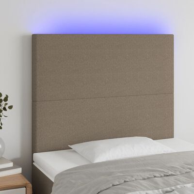 vidaXL Čelo postele s LED sivohnedé 100x5x118/128 cm umelá koža