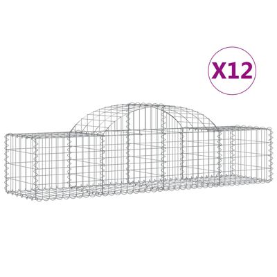 vidaXL Oblúkový gabionový kôš 12 ks 200x50x40/60 cm pozinkované železo