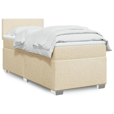 vidaXL Boxspring posteľ s matracom krémová 100x200 cm látka