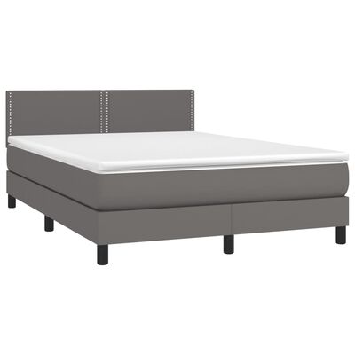 vidaXL Boxspring posteľ s matracom sivá 140x200 cm umelá koža