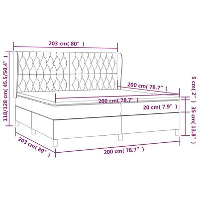 vidaXL Posteľný rám boxsping s matracom bledosivý 200x200 cm látka