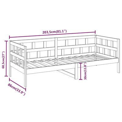 vidaXL Denná posteľ medovohnedá masívna borovica 80x200 cm