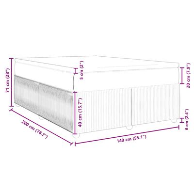 vidaXL Boxspring posteľ s matracom tmavohnedá 140x200 cm látka