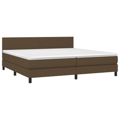 vidaXL Boxspring posteľ s matracom tmavohnedá 200x200 cm látka