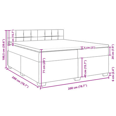 vidaXL Posteľný rám boxsping s matracom bledosivý 200x200 cm látka