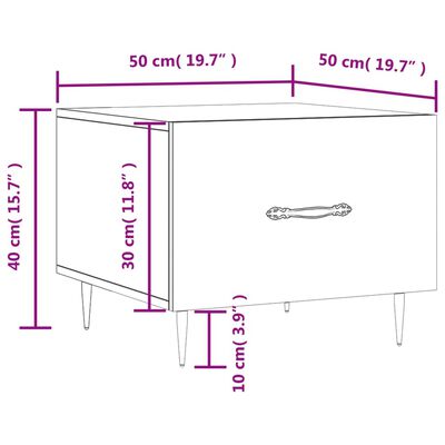 vidaXL Konferenčný stolík betónovo sivý 50x50x40 cm kompozitné drevo