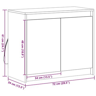 vidaXL Komoda s LED dub sonoma 72x34x61 cm kompozitné drevo