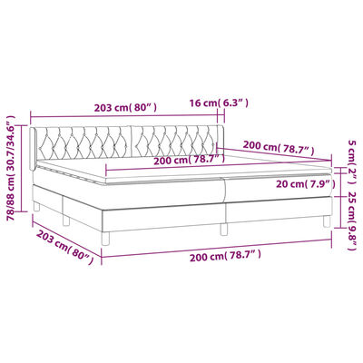 vidaXL Boxspring posteľ s matracom sivohnedý 200x200 cm látka