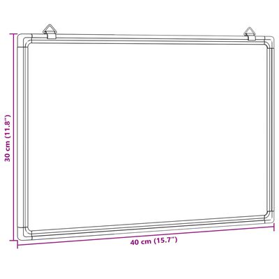 vidaXL Magnetická biela tabuľa 40x30x1,7 cm hliník