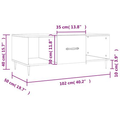 vidaXL Konferenčný stolík čierny 102x50x40 cm kompozitné drevo