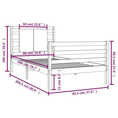 vidaXL Posteľ bez matraca biely 150x200 cm masívna borovica