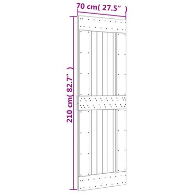 vidaXL Posuvné dvere so sadou kovania 70x210 cm borovicový masív