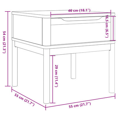 vidaXL Stolík na lampu FLORO sivý 55x55x54 cm borovicový masív