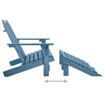 vidaXL 2-miestna záhradná stolička a taburetka Adirondack jedľa modrá