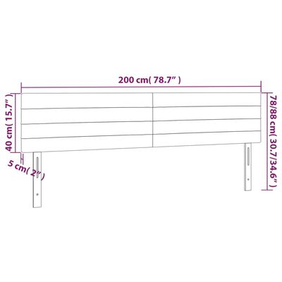 vidaXL Čelá postele 2 ks bledosivé 100x5x78/88 cm látka