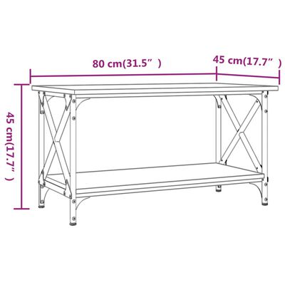 vidaXL Konferenčný stolík čierny 80x45x45cm spracované drevo a železo