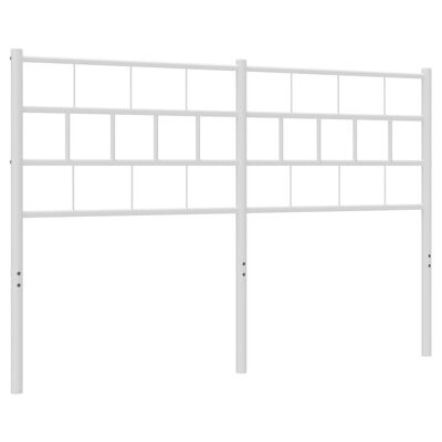 vidaXL Kovové čelo postele, biele 150cm