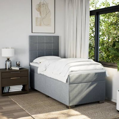 vidaXL Boxspring posteľ s matracom bledosivý 100x200 cm látka