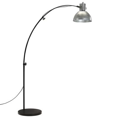 vidaXL Podlahová lampa 25 W starožitná strieborná 150 cm E27