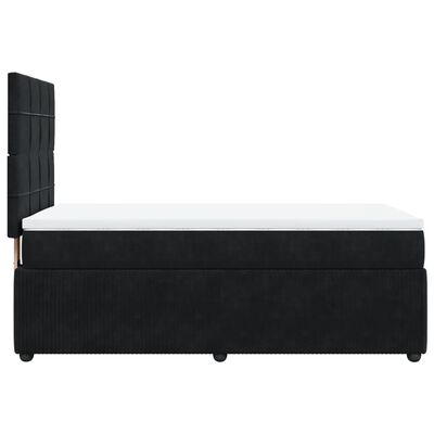 vidaXL Posteľný rám boxspring s matracom čierny 90x190 cm zamat