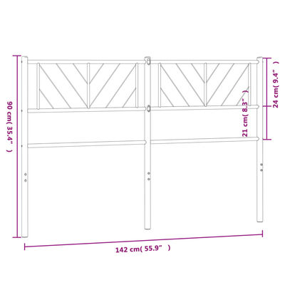 vidaXL Kovové čelo postele, biele 135 cm