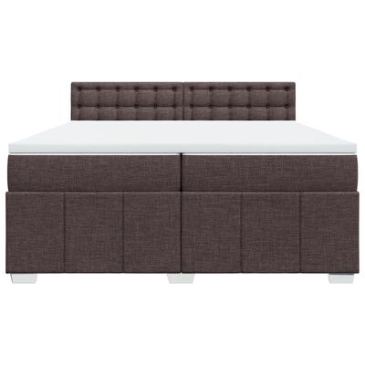 vidaXL Boxspring posteľ s matracom tmavohnedá 200x200 cm látka