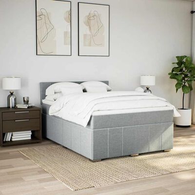 vidaXL Boxspring posteľ s matracom bledosivá 140x200 cm látka