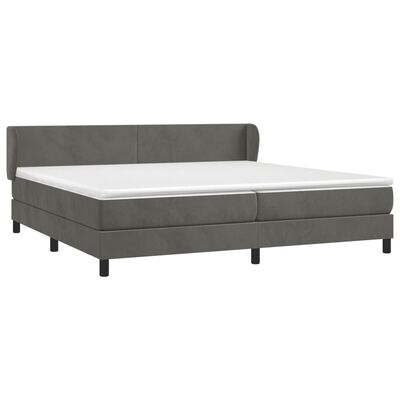 vidaXL Posteľný rám boxspring s matracom tmavosivý 200x200 cm zamat