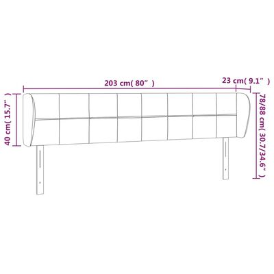 vidaXL Čelo postele so záhybmi čierne 203x23x78/88 cm zamat