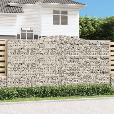 vidaXL Oblúkový gabionový kôš 6 ks 400x50x200/220cm pozinkované železo