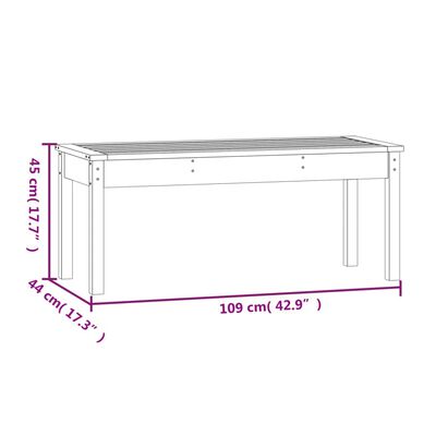 vidaXL Záhradná lavica čierna 109x44x45 cm masívna borovica