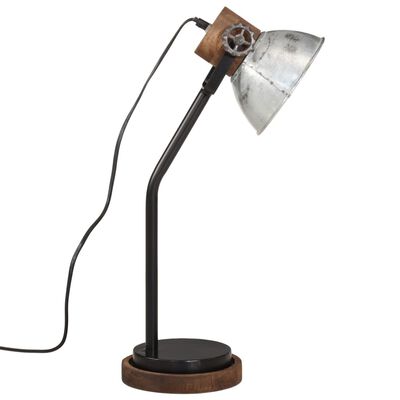 vidaXL Stolová lampa 25 W starožitná strieborná 18x18x60 cm E27