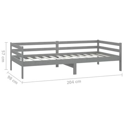 vidaXL Denná posteľ s matracom 90x200 cm, sivá, borovicový masív