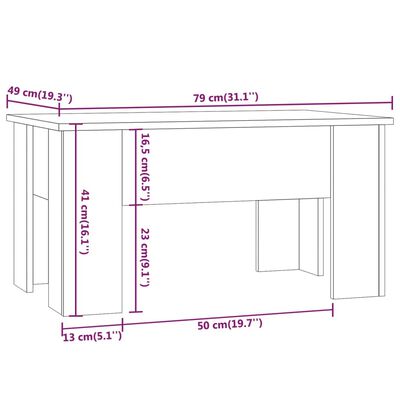 vidaXL Konferenčný stolík sivý dub sonoma 79x49x41 cm spracované drevo