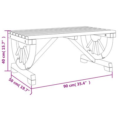 vidaXL Záhradný konferenčný stolík 90x50x40 cm jedľový masív