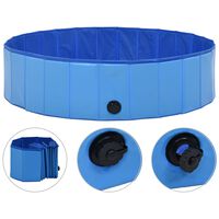 vidaXL Skladací bazén pre psov modrý 120x30 cm PVC