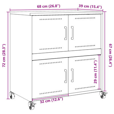 vidaXL Komoda čierna 68x39x72 cm oceľ valcovaná za studena