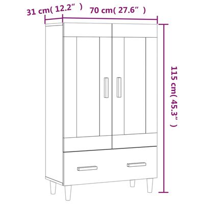 vidaXL Vysoká skrinka dub sonoma 70x31x115 cm spracované drevo