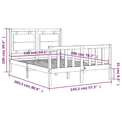 vidaXL Posteľ bez matraca biela 140x200 cm masívna borovica