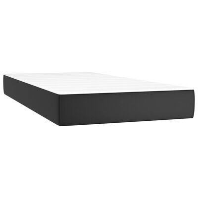 vidaXL Boxspring posteľ s matracom a LED čierna 90x190 cm umelá koža