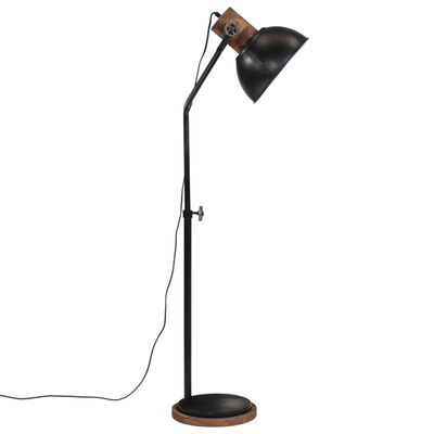 vidaXL Podlahová lampa 25 W čierna 30x30x90-150 cm E27