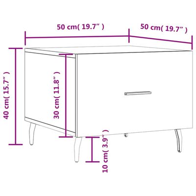 vidaXL Konferenčné stolíky 2 ks hnedý dub 50x50x40 cm kompozitné drevo