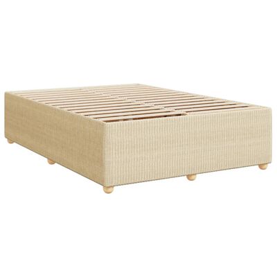 vidaXL Posteľný rám boxspring s matracom krémový 160x200 cm látka