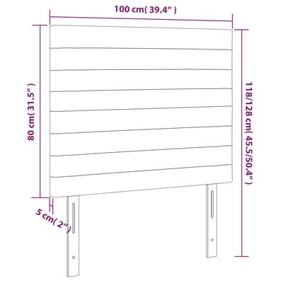 vidaXL Čelo postele s LED sivohnedé 100x5x118/128 cm umelá koža