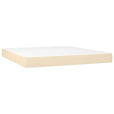 vidaXL Posteľný rám boxspring s matracom krémový 160x200 cm látka