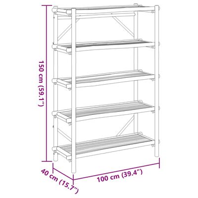 vidaXL 5-poschodový regál 100x40x150 cm bambus