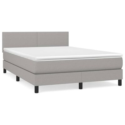 vidaXL Boxspring posteľ s matracom bledosivý 140x190 cm látka