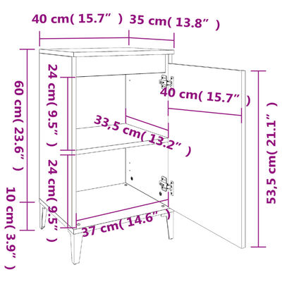 vidaXL Nočné stolíky 2 ks betónovo sivé 40x35x70 cm spracované drevo