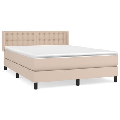 vidaXL Boxspring posteľ s matracom kapučínová 140x200 cm umelá koža