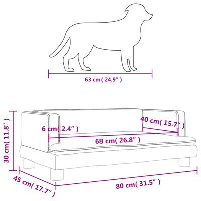 vidaXL Pelech pre psa kapučínový 80x45x30 cm umelá koža